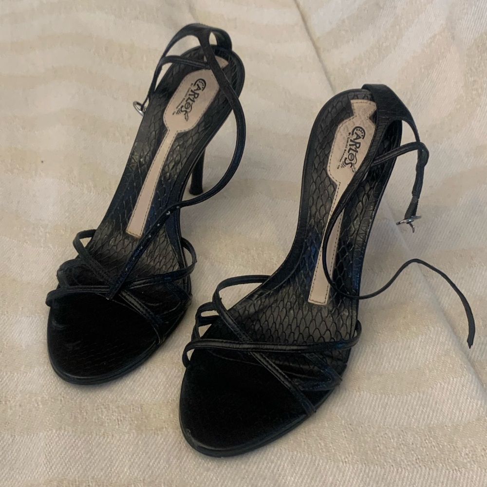 Carlos by Carlos Santana Black Strappy Heels